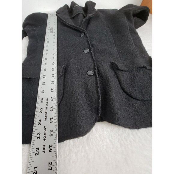 Alpha Massimo Rebecchi Womens Wool Cardigan Sweater Jacket Size 46 Black Buttons - Picture 8 of 8